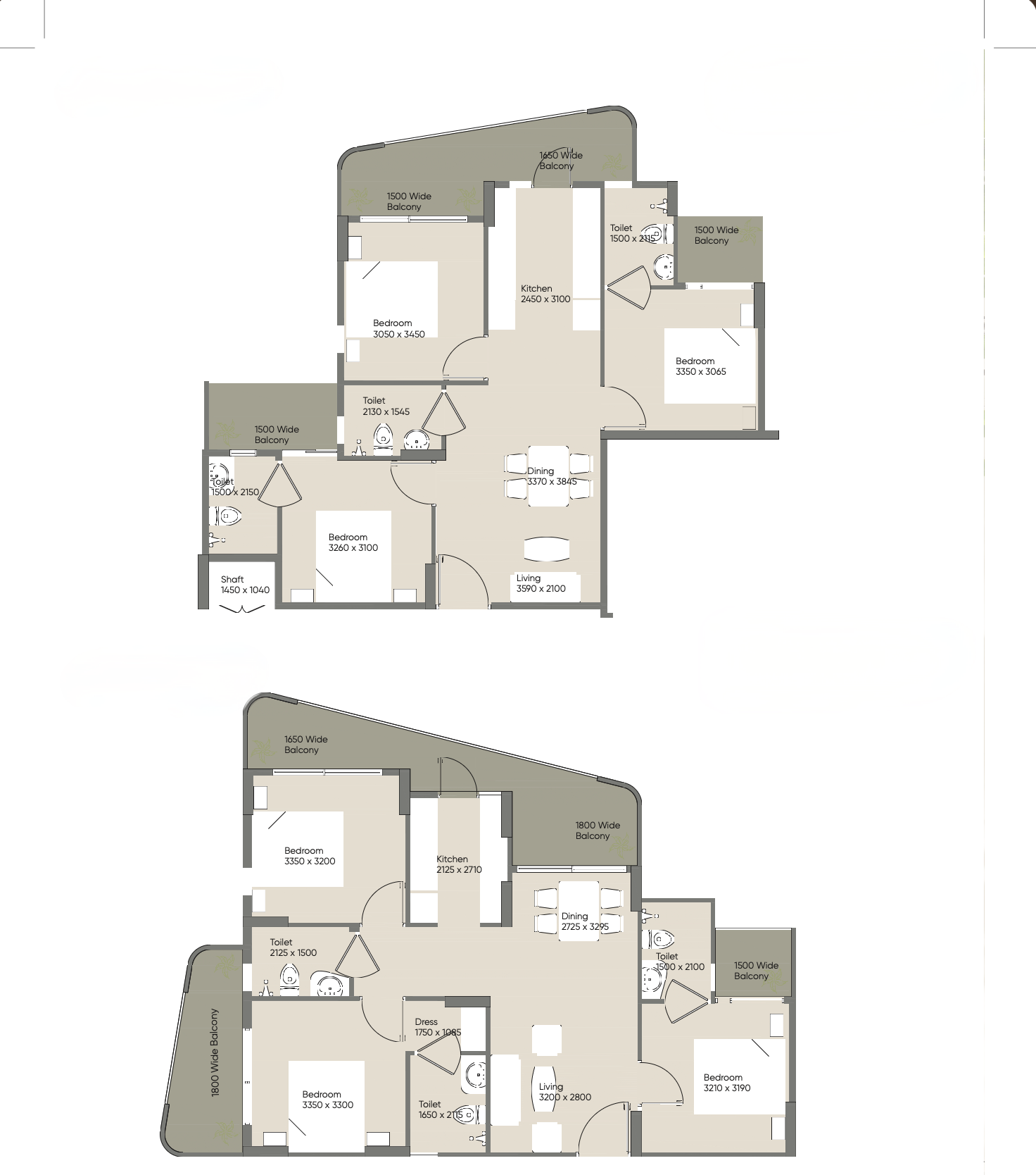 Floor plan for unit type two